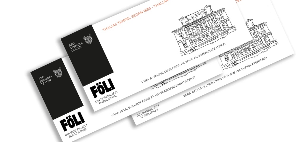 Bild av Åbo Svenska Teaters biljetter.